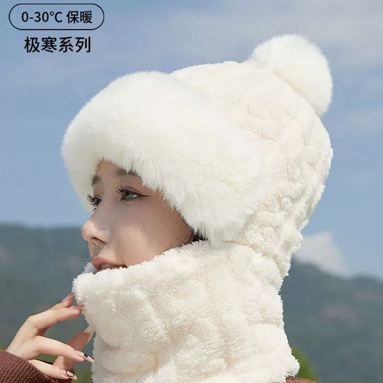 Pullover hat scarf women's 2024 new winter all-match electric bike cycling warm artifact windproof neck