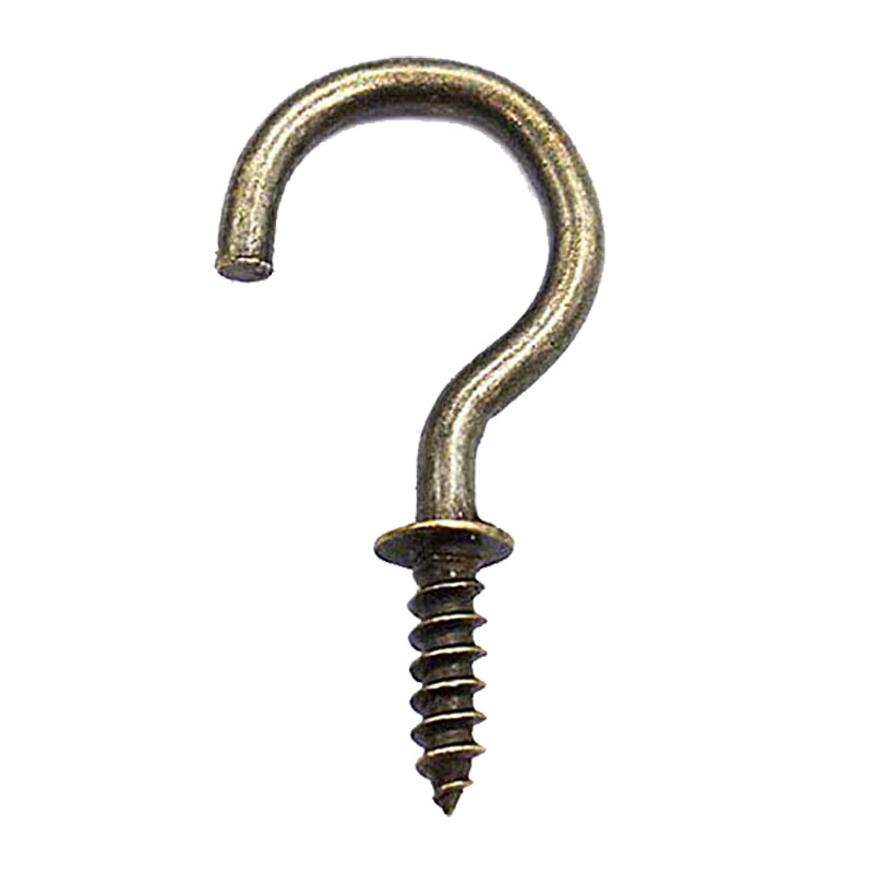 Factory wholesale question mark hook Cup hook hook copper plated cup hook nickel plated cup hook black plated cup hook bronze plated cup hook