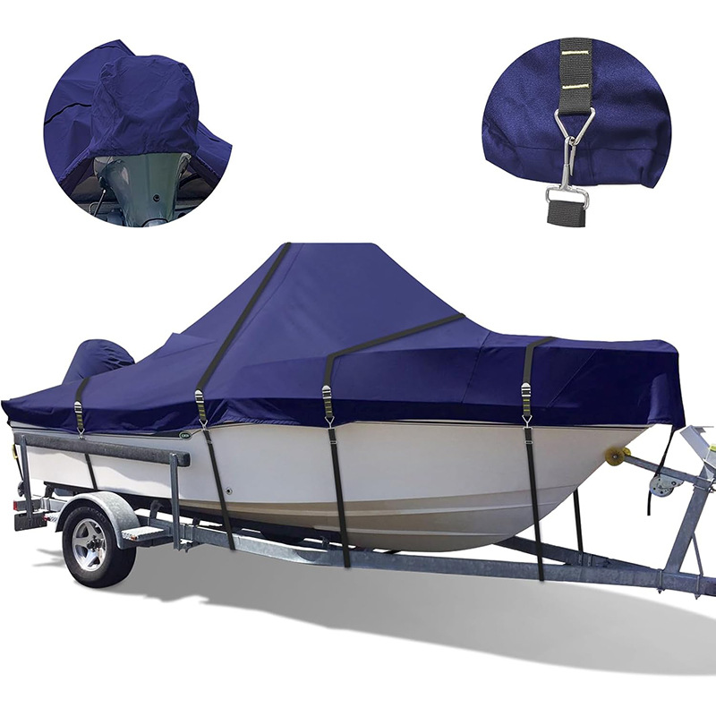 Amazon Cross-Border Outdoor Waterproof Boat Cover Rainproof Yacht Cover Oxford Cloth Boat Body Protective Cover V-Shaped Yacht