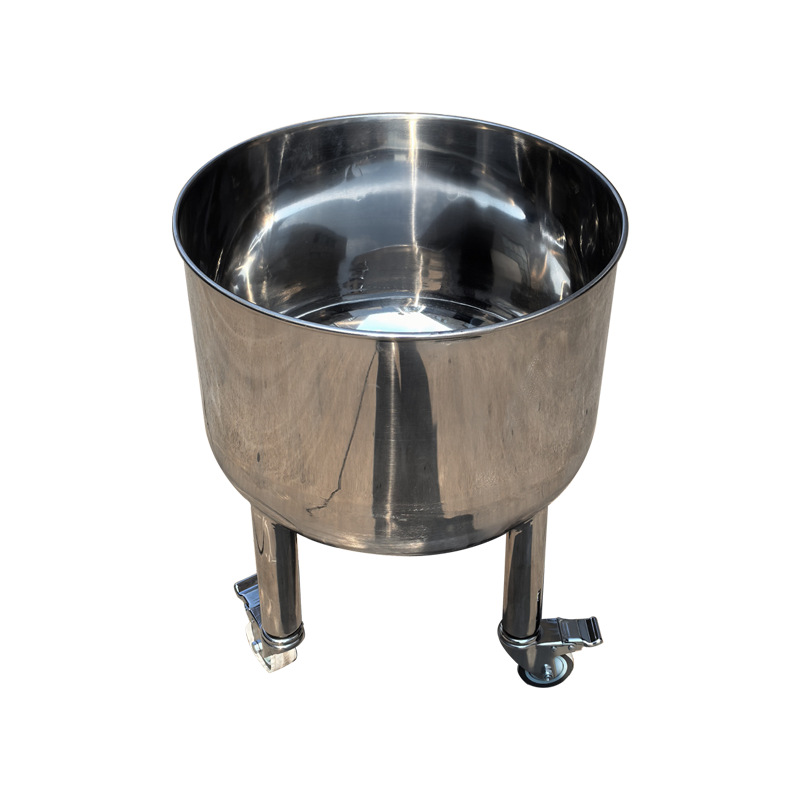 316L Stainless Steel Turnover Barrel Mirror Polished Wheeled Mobile Chemical Raw Material Special Turnover Tool Supports Customization