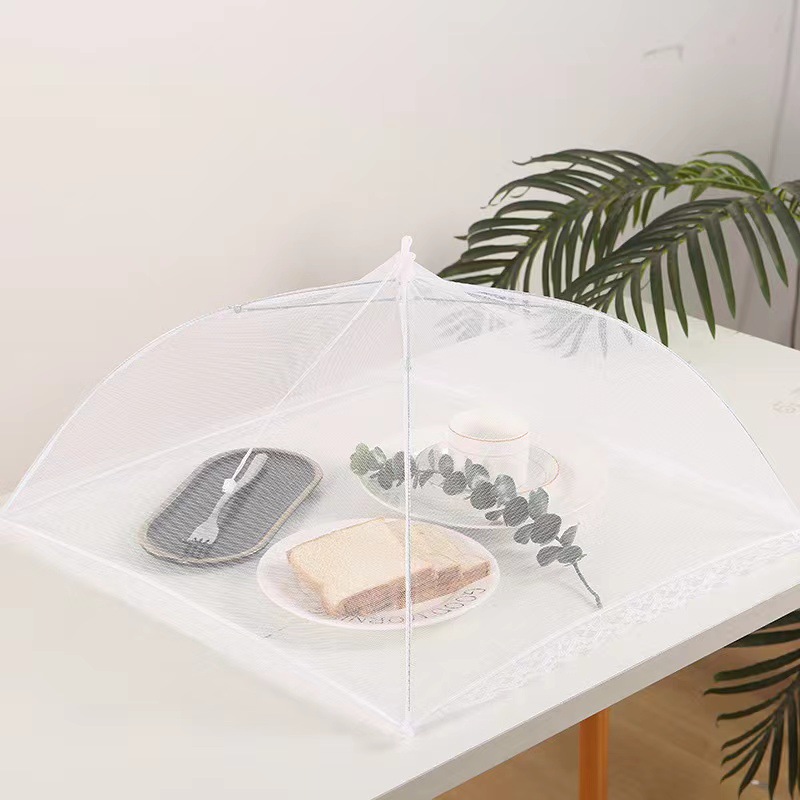 Cross-border White Foldable Dish Cover Large Fly-proof Mesh Cover Kitchen Outdoor Food Cover Dust-proof Dish Cover