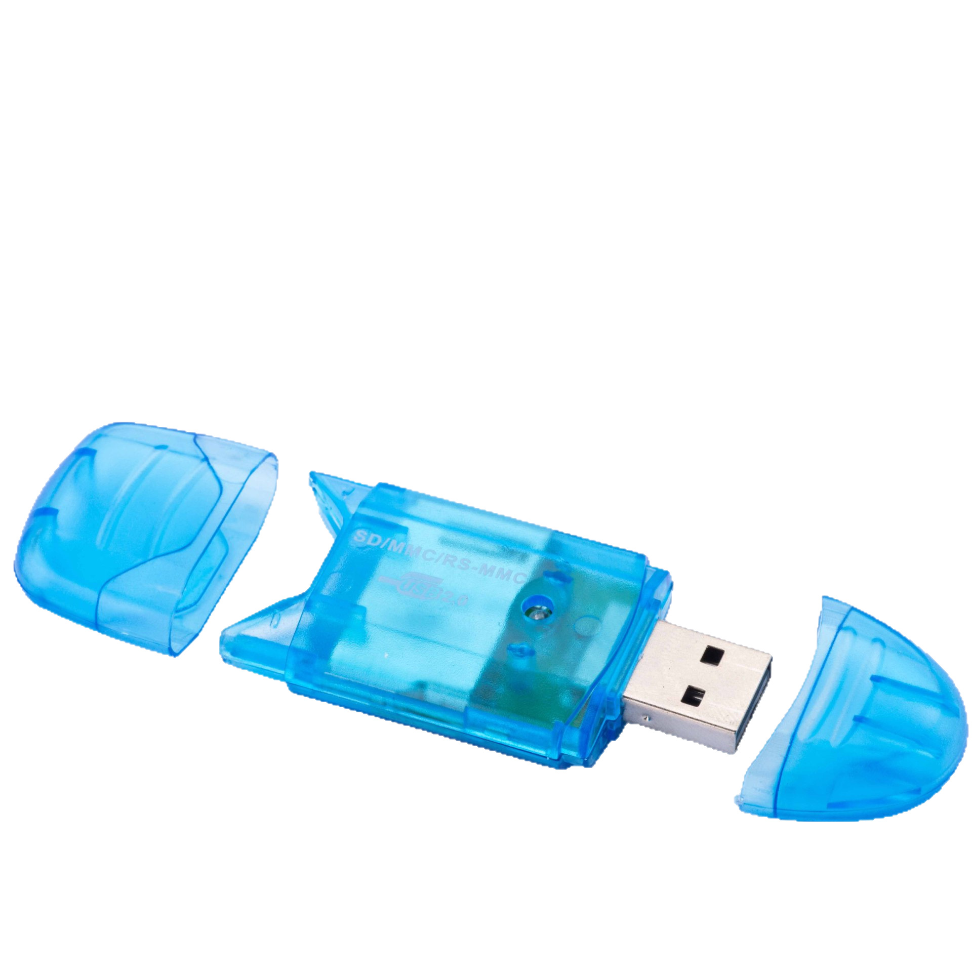 SD card reader transparent small double cap SD card reader USB2.0 single card reader with light