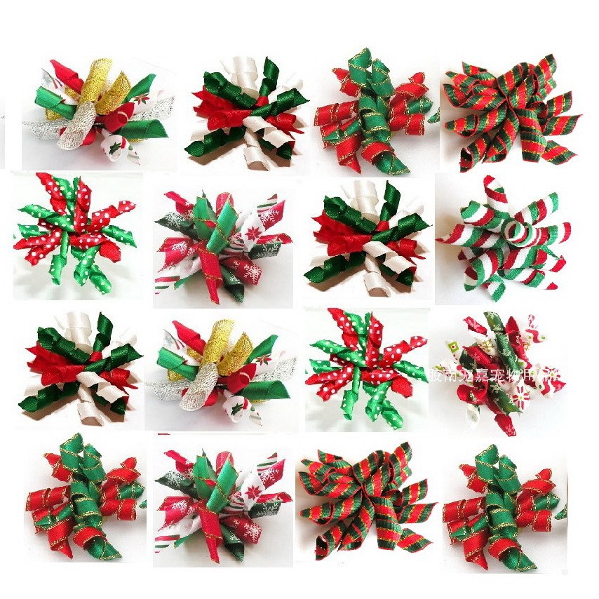 Christmas Pet Head Flower Pet Headdress Christmas Roll Flower Pet Head Flower Pet Bow Tie