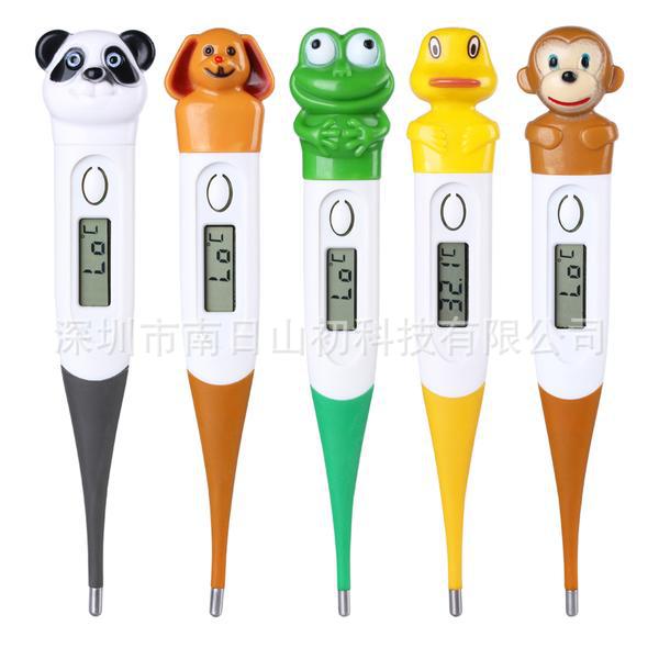 Cartoon Children's Thermometer for Infants and Toddlers, Dual-Use for Oral and Armpit, Soft Tip, Waterproof, Medical-Grade Temperature Measurement Thermometer, Household Wholesale, Smart