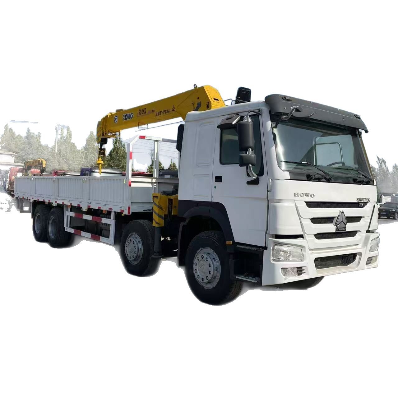 New Howo Truck with Crane for Export, Front Four-Wheel Drive, Rear Eight-Wheel Drive, Howo 371 High Horsepower 8X4 12-Ton Crane Arm
