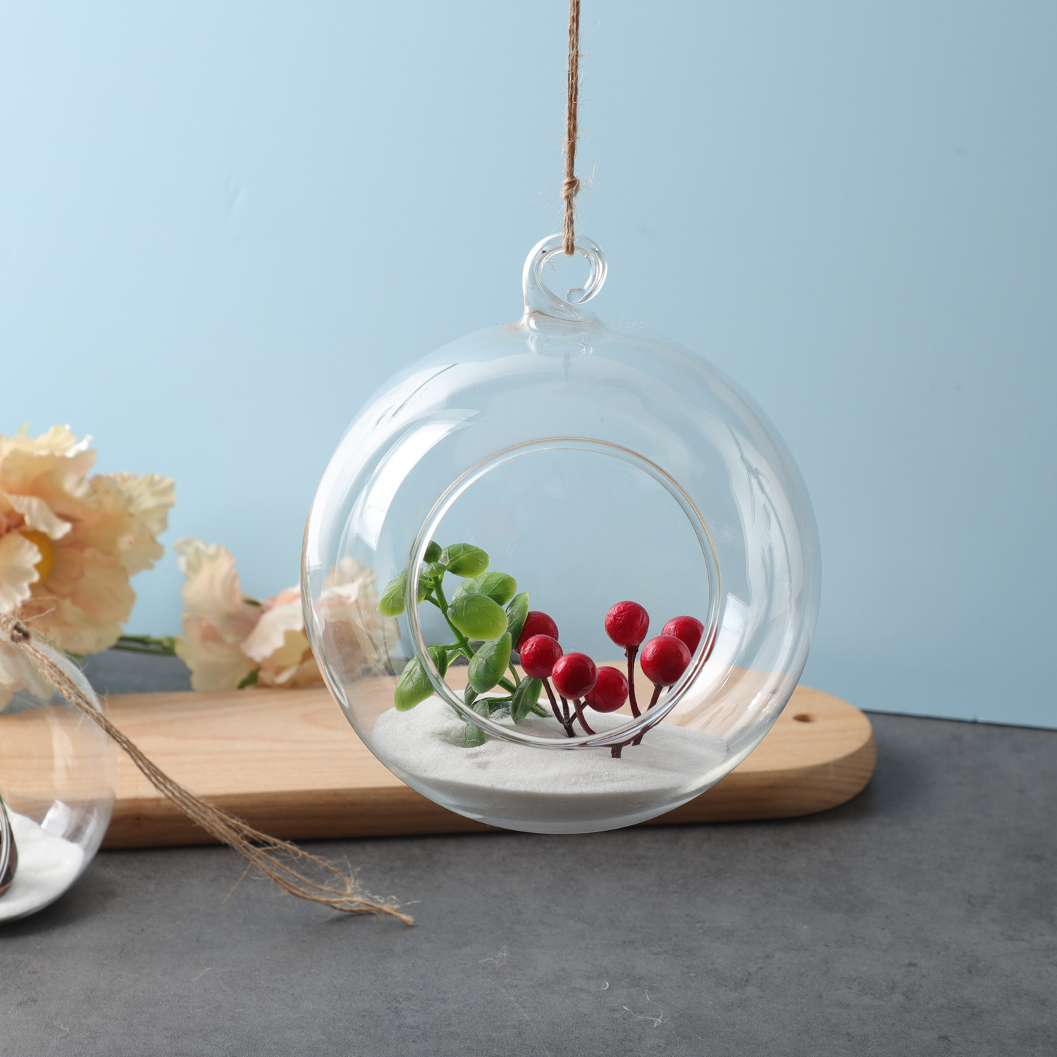 Creative Micro-Landscape Hanging Transparent Glass Vase DIY Handmade Landscaping Succulent Plant Home Decoration Ornaments