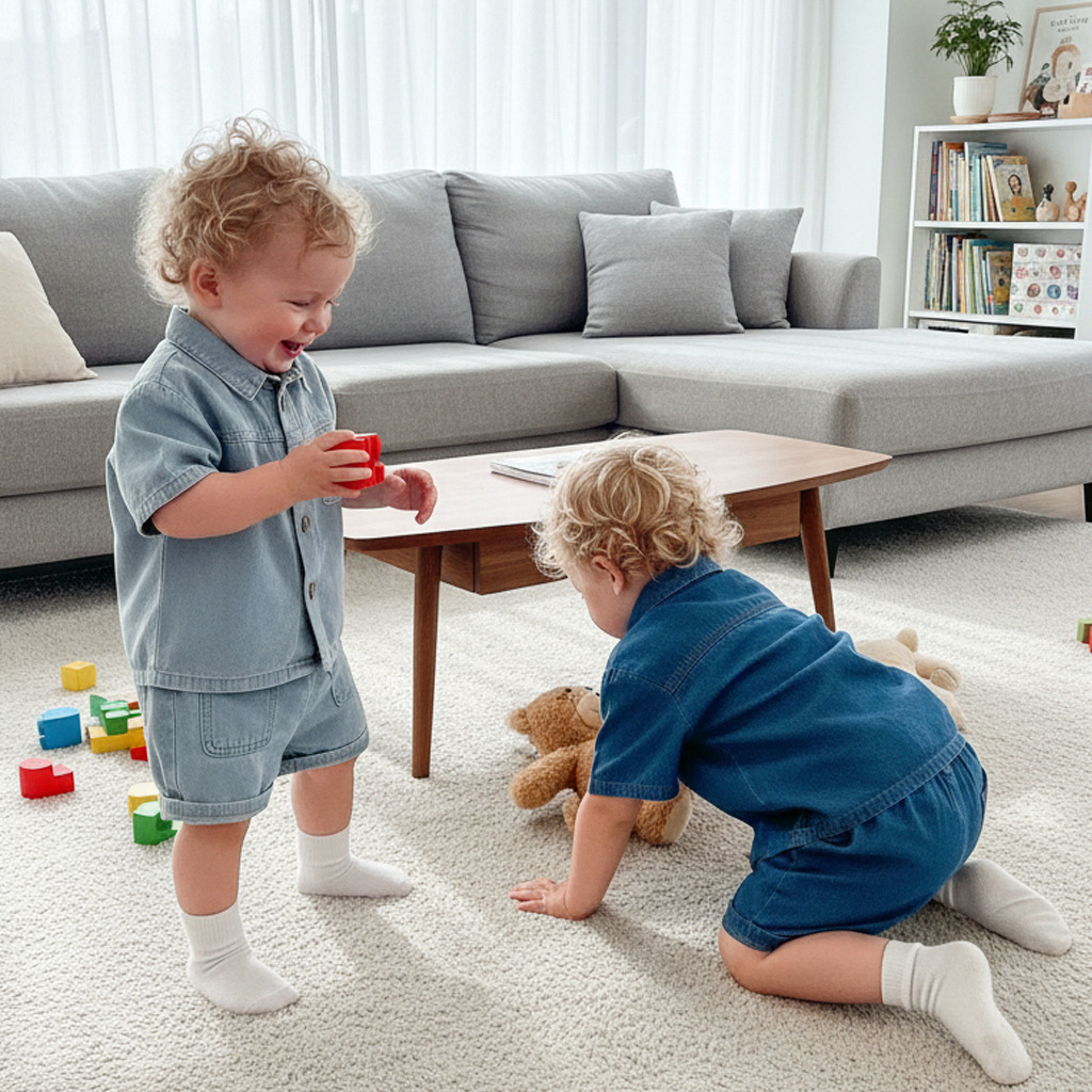 2026 New Summer Clothes for Small and Medium-Sized Children, Korean Style Denim Suits for Men and Women, Short-Sleeved Jeans, Trendy Two-Piece Sets