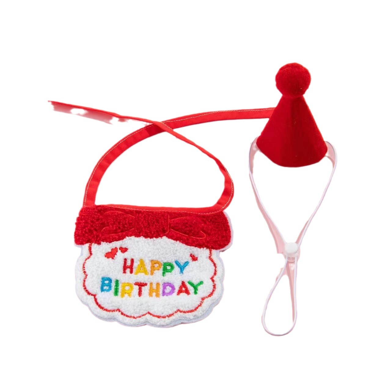 Cross-Border Pet Dog Cat Birthday Dress up Bib Party Supplies Saliva Towel Felt Hat Factory Direct Sale