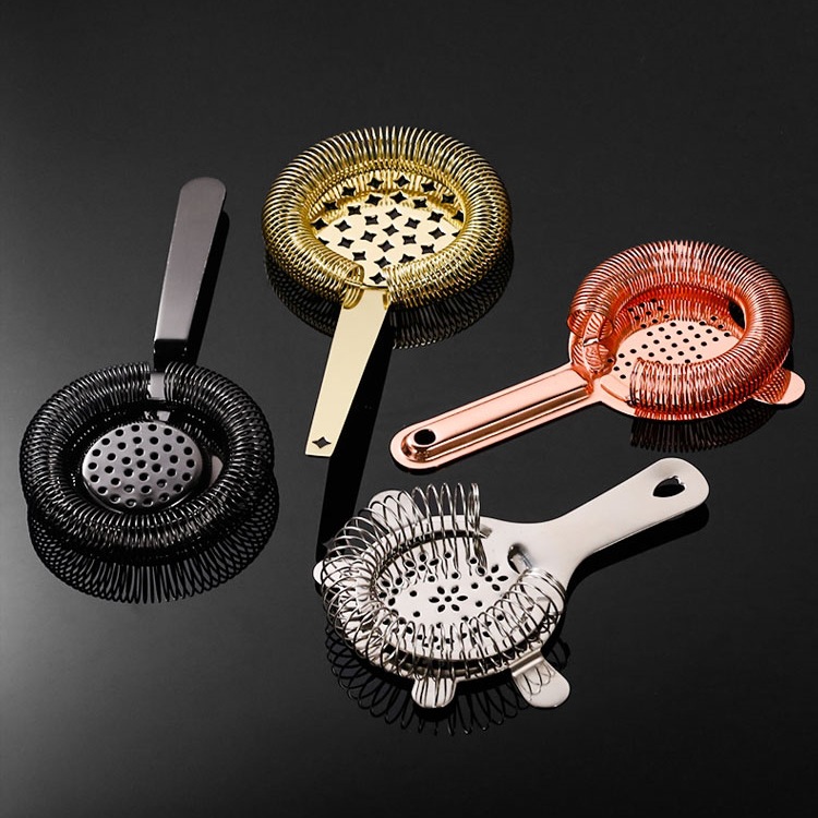 Professional Stainless Steel Cocktail Ice Strainer Cocktail Ice Separator Filter Ice Separator Mesh Stirrer Cup for Bar
