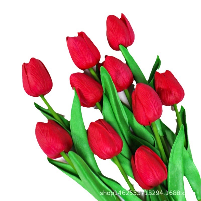 High-end pu moisturizing feel Tulip fake flower home decoration indoor living room decoration cross-border hot selling Factory Direct Supply