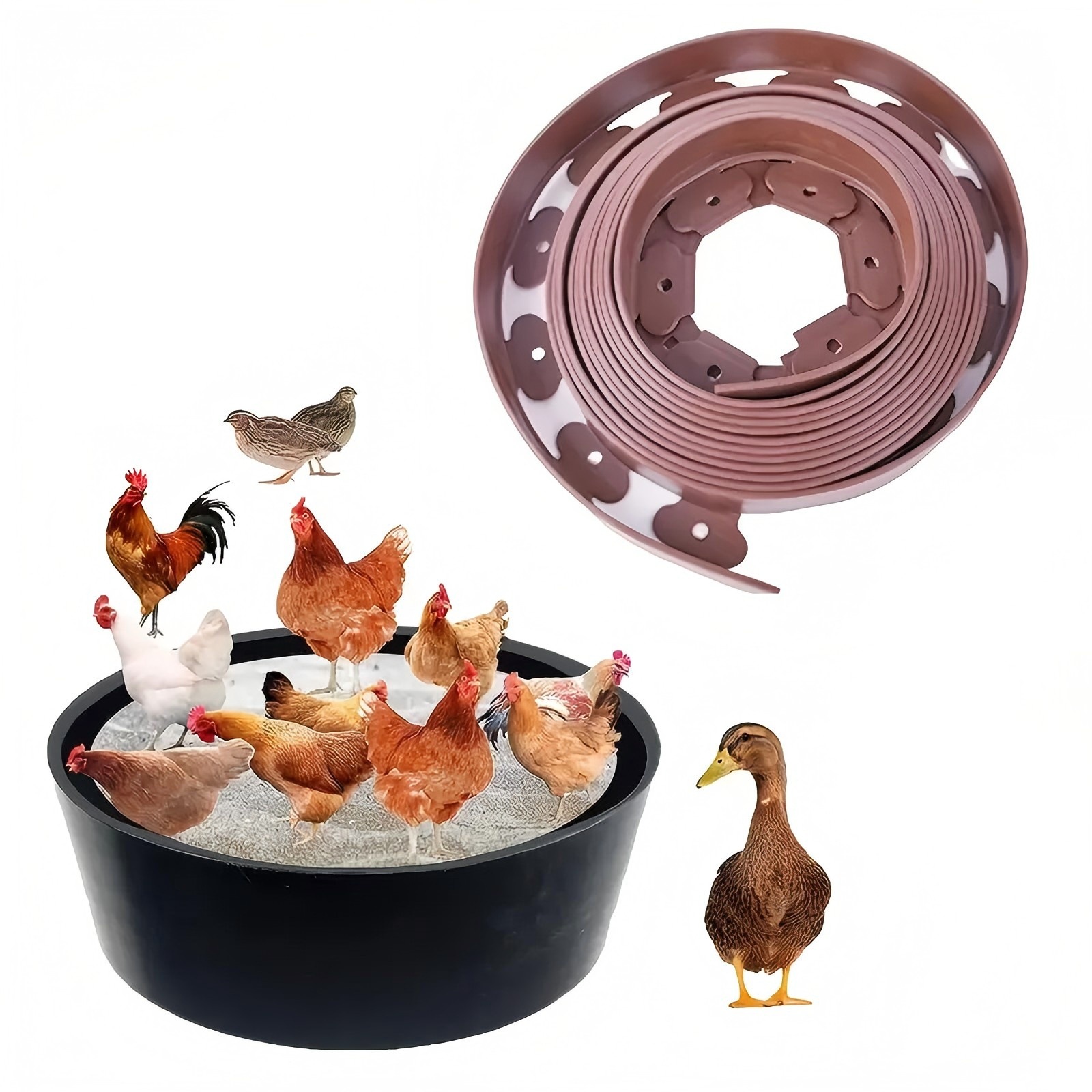 25inch Bottomless Chicken Dust Bath Tub, Pe Material, Adjustable Chicken Dust Bath, Essential for Coop Cleaning Containers