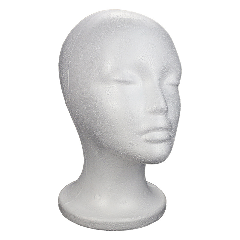 Foam Model Head Hat Wig Stand Glasses Display Headwear Display Props Flocked Head Mold Foam Female Model