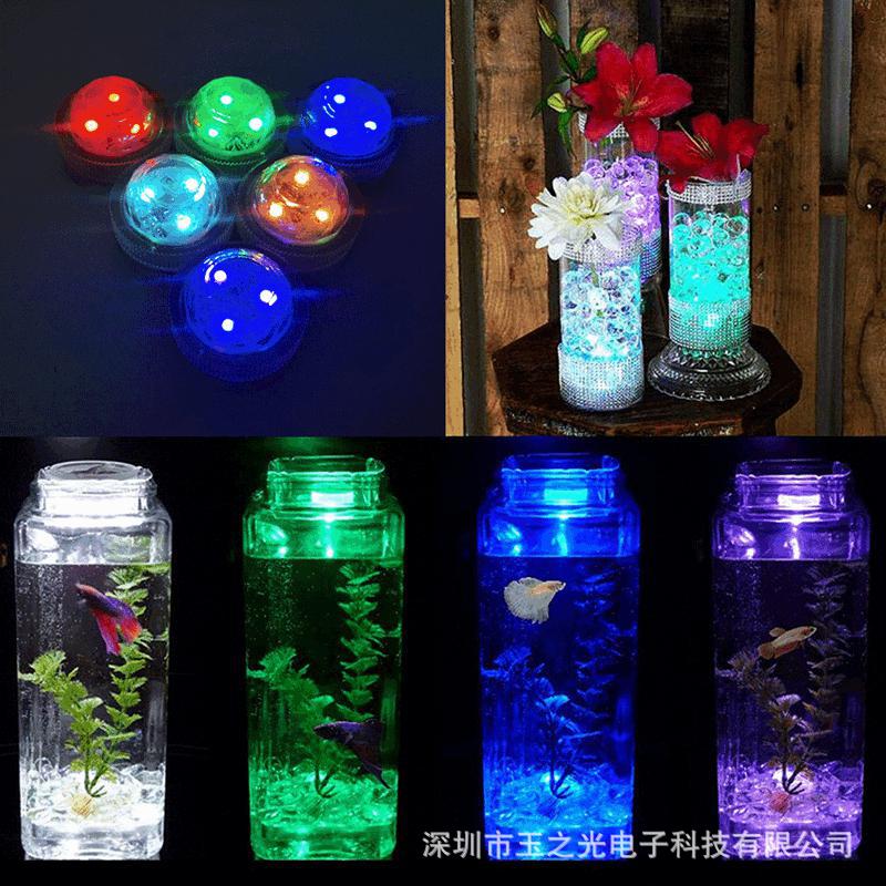 Cross-Border 3cm Diving Light Led Multicolor Remote Control Diamond Knob Light Timed Lighting Pool Decoration Light Vase Light