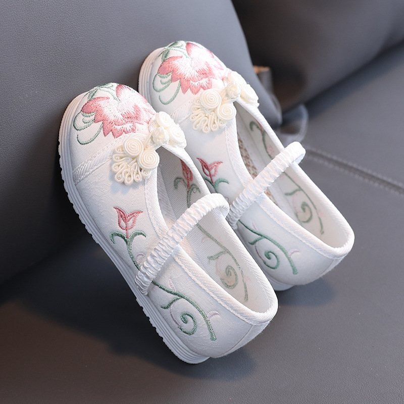 Girls' Embroidered Shoes Chinese Style Dance Shoes Children's Hanfu Shoes Ethnic Style Children's Shoes Antique Costume Shoes Baby Cloth Shoes