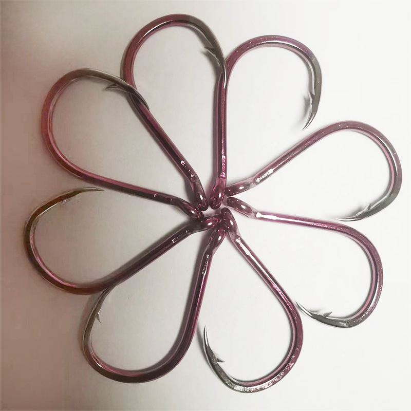 Finished Light Purple Flat Tooth Tube with Triangular Tooth for Sea Fishing Hooks, Bulk Fish Hooks, Factory Ready Stock Clearance