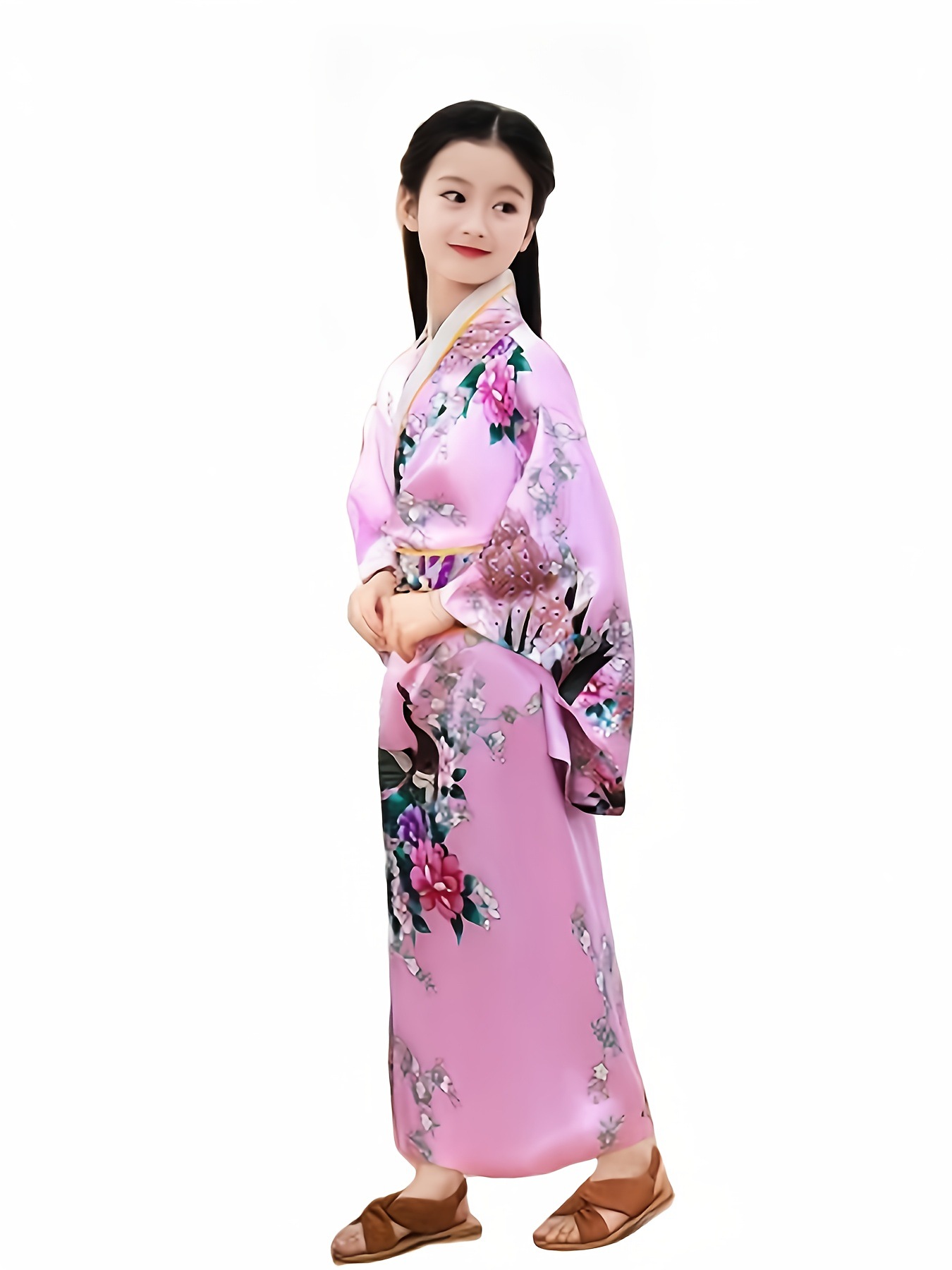 [Elegant Floral Kimono Dress] 95 Sleeves Elegant One-Piece