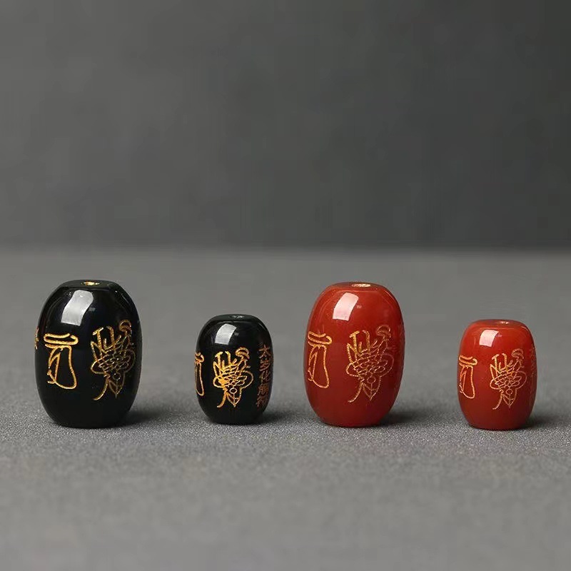 Бусины из агата Тай Суй с золотой гравировкой для DIY браслетов, оптовая продажа