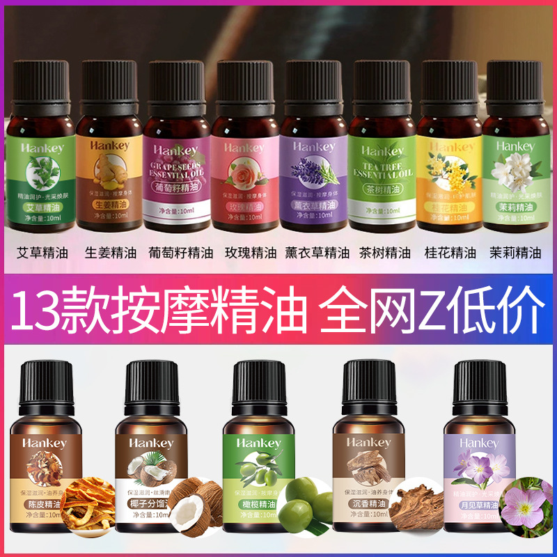 Korean Mugwort Essential Oil 10ml Ginger Rose Osmanthus Plant Essential Oil Beauty Salon Body Massage Massage Oil Wholesale