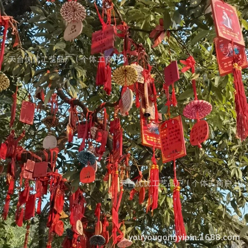 Prayer Pendant Wish Card Blessing Wooden Tag Hanging Card Tree Hanging Wish Card Hanging Wooden Waterproof