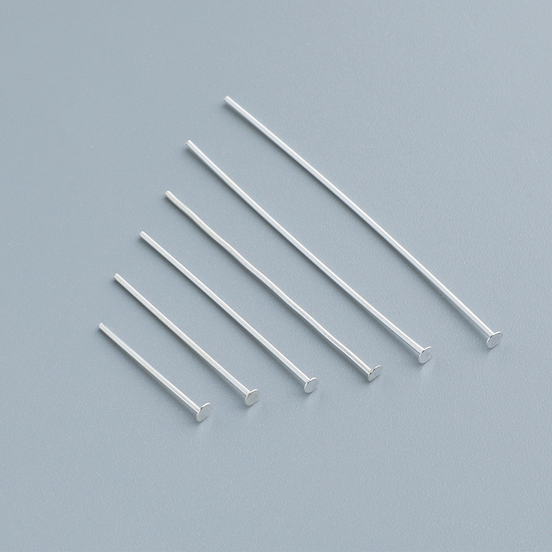 S925 Sterling Silver 15-40mmT Needle Round Head Needle 9 Word Needle Ball Needle DIY Handmade Bracelet Pendant Earrings Material Accessories