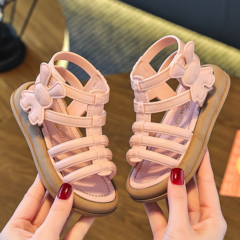 Романские сандали для девочек, новинка весна-лето 2025, корейский стиль, модные летние туфли для девочек, высокие принцессы