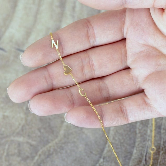 S925 Silver Cross-Border E-Commerce European and American Style Mother's Day Gift Simple Letter Heart Small Fresh Simple Necklace