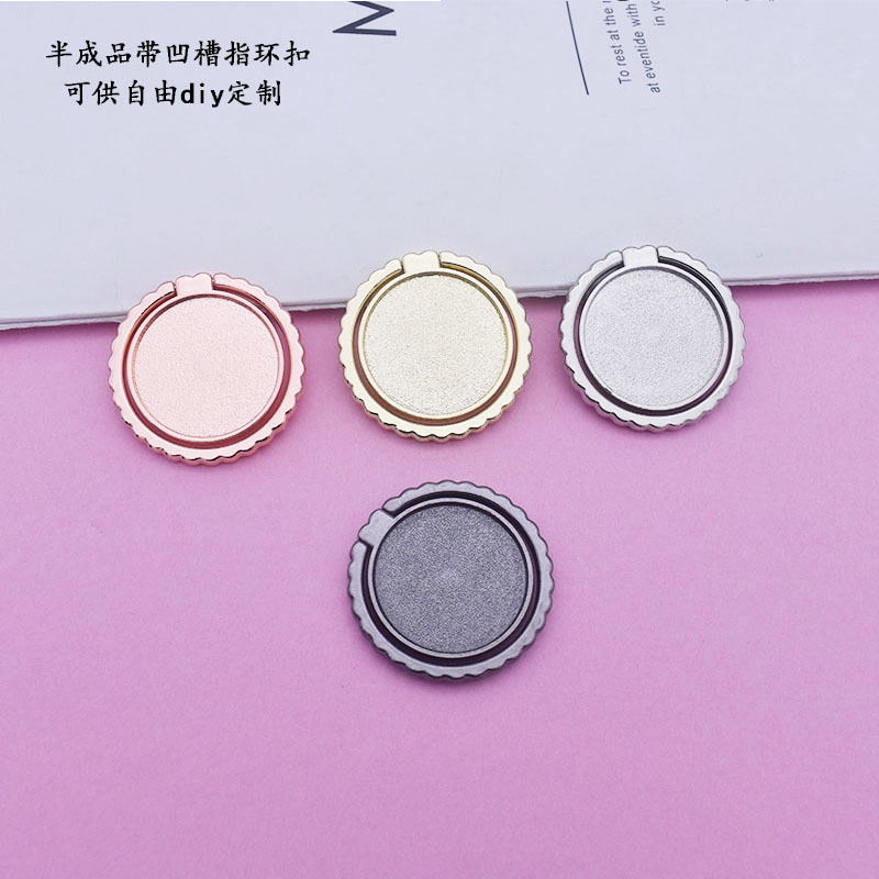 Кольцевой замок из металла с полным покрытием, для мобильного телефона, маленький котик, пустой каркас для DIY круглого кольца