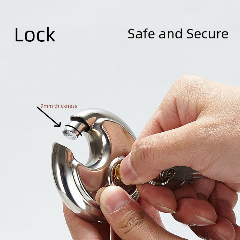 Factory wholesale 70mm stainless steel round cake lock warehouse door lock chain lock bicycle anti-theft lock