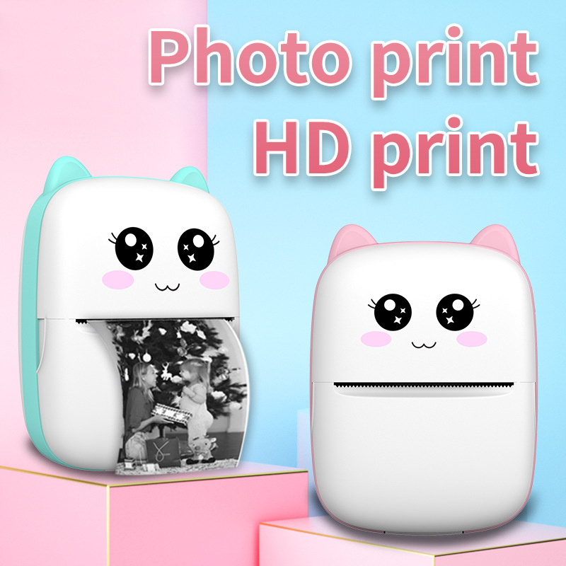 Cross-Border High-Definition Mini Label Printer Small Cheap Portable Inkless Thermal Learning Photo Printer