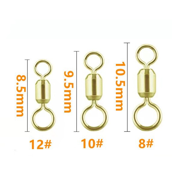 Fishing Tackle Line Set Figure-Eight Rings, Mother-And-Child Rings, Large and Small Rings, Swivels, Gold and Black Figure-Eight Rings