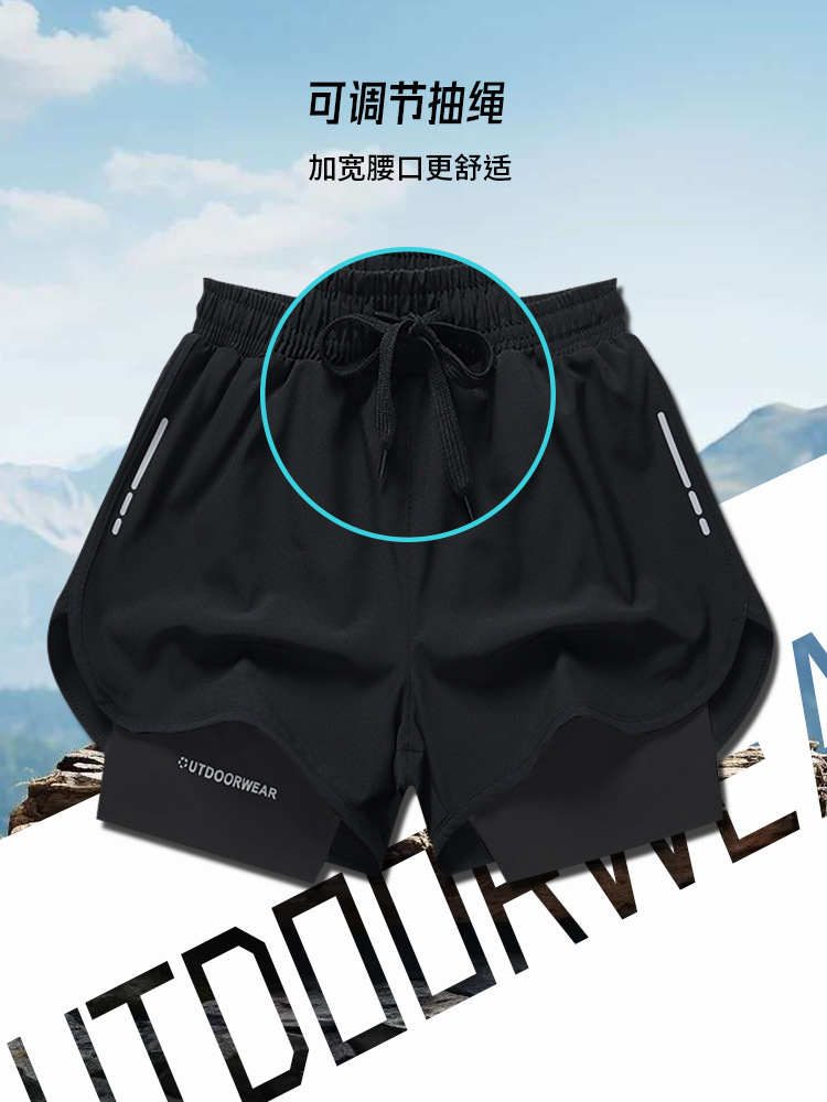 Swimming trunks men's anti-embarrassment hot spring quick-drying new plus size boxer double-layer full set of equipment