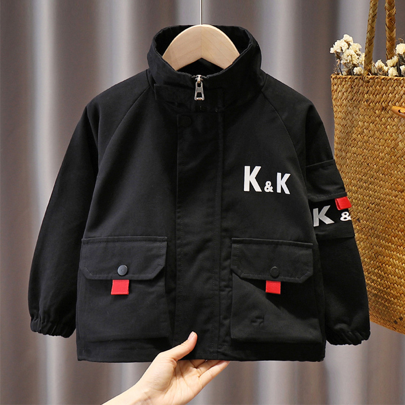 2021 Spring New Boys' Topss for Small and Medium-Sized Children Trendy Printed Letters Children's Topss Boys Cotton Tops