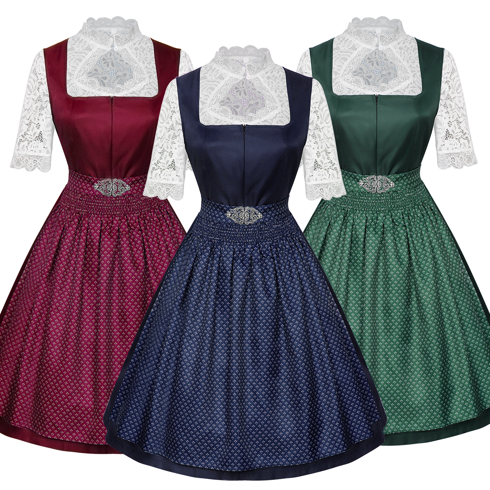 New Amazon German Oktoberfest Bavarian Women's Dress Two-Piece Beer Skirt