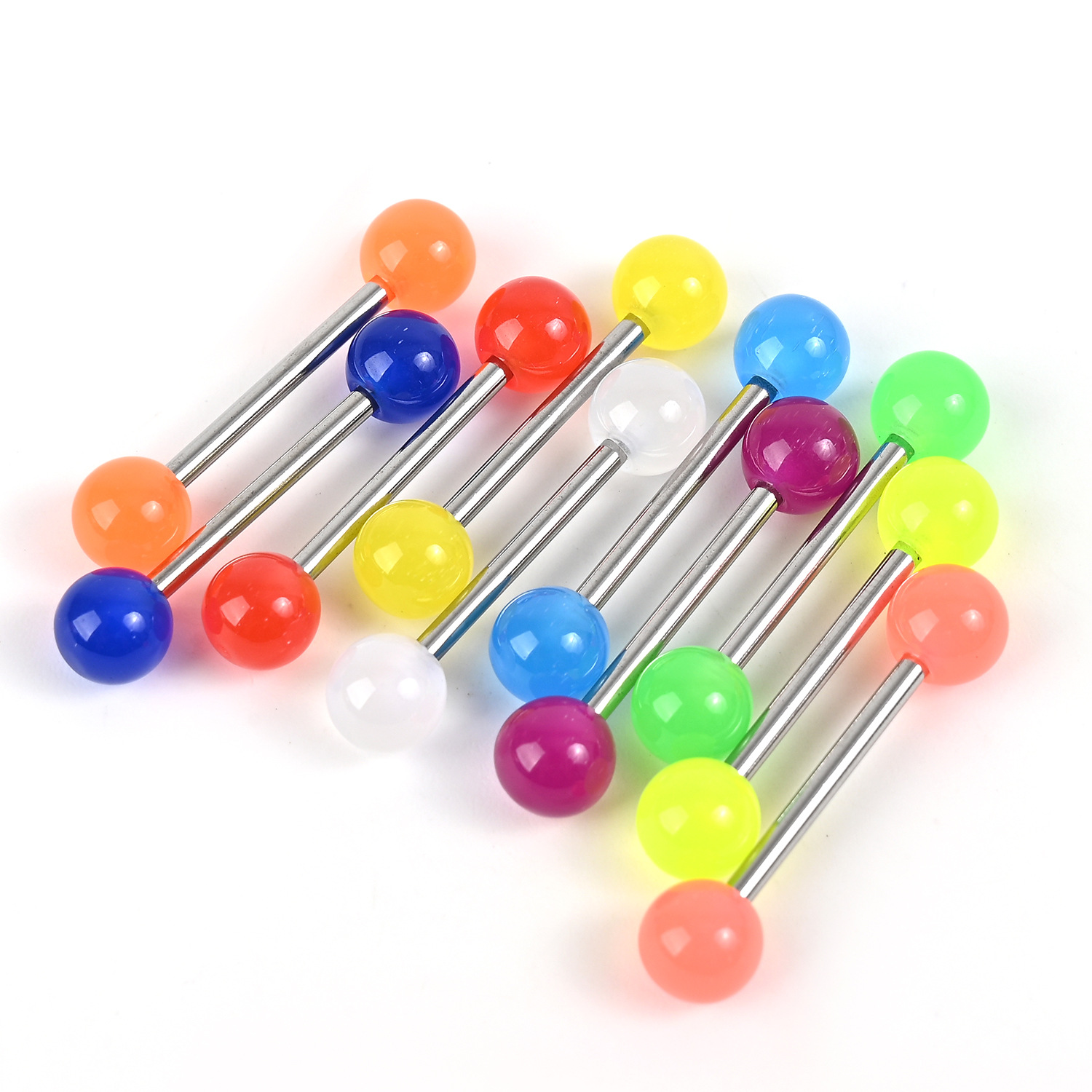 Cross-Border Acrylic Luminous Tongue Nail European and American Trendy Hip-Hop Personality Sexy Breast Nail Tongue Ring Lip Nail Piercing Jewelry