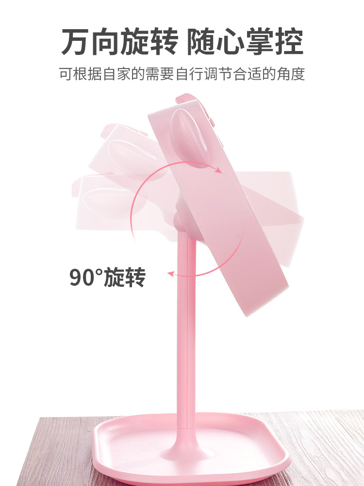 Internet Celebrity Multifunctional Dimmable Makeup Mirror Led Storage Touch Desktop Makeup Portable Rechargeable Table Lamp Mirror