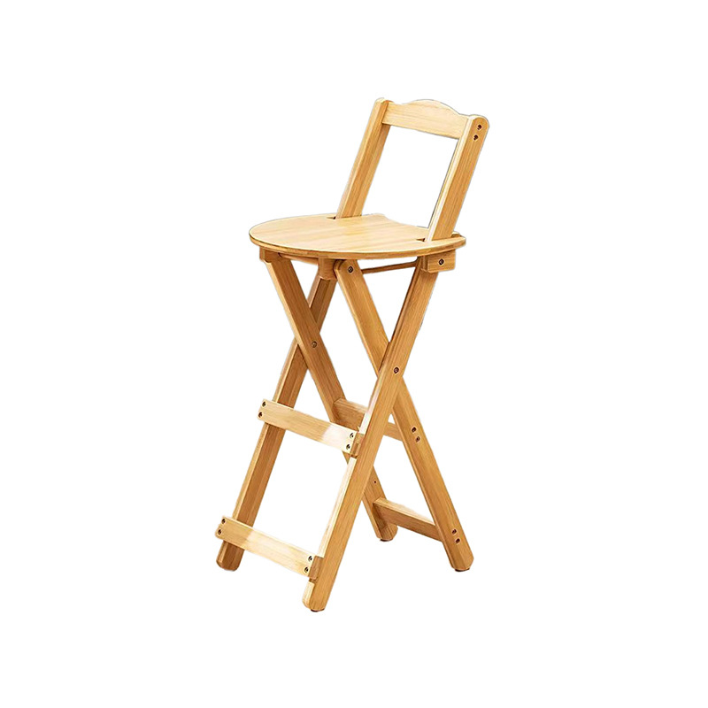 Simple Foldable Bar Stool High Stool Bar Premium Chair Stool Seat with Backrest for Living Room Home Delivery