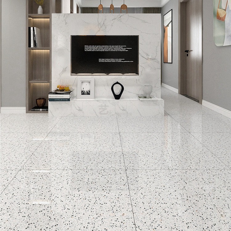 Grey Glossy Matte Terrazzo Tile 800x 800 Living Room Dining Room Anti-slip Antique Tile Shopping Mall Clothing Store