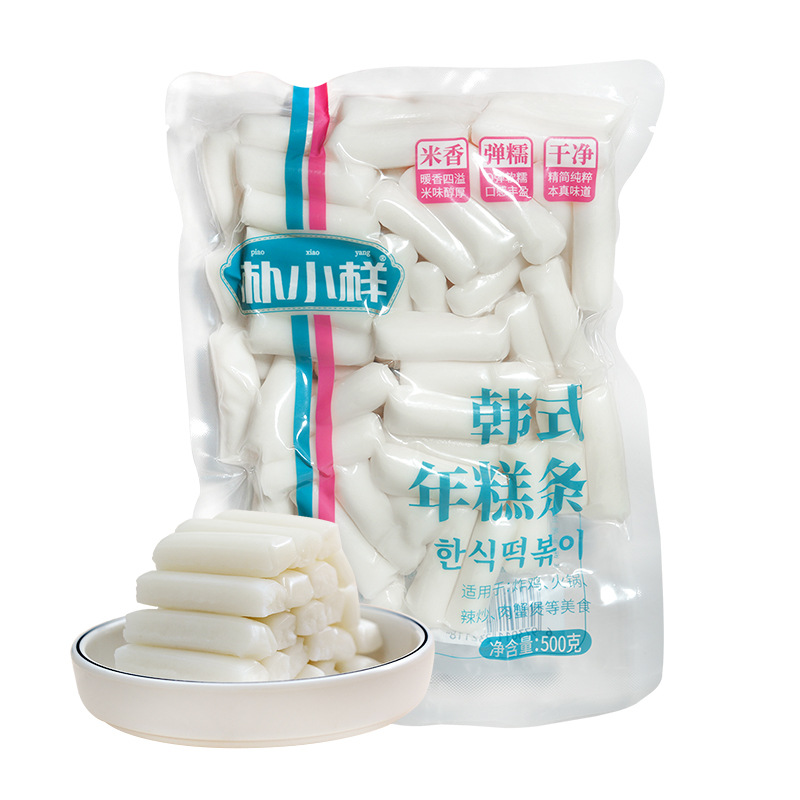 Korean-Style No-Cut Rice Cake Strips Commercial Spicy Fried Rice Cake Fried Chicken Instant Rice Cake Army Hot Pot Bag Wholesale