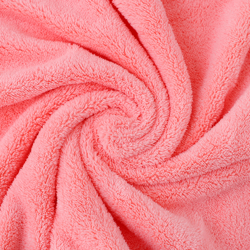 Yangge's same coral fleece thickened towel bath towel suit solid color than cotton absorbent household soft face towel