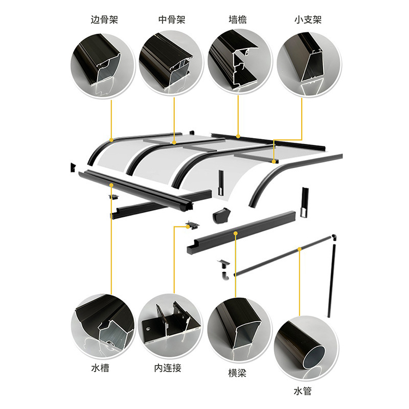 Aluminum Alloy Rain Canopy for Outdoor Corners, Rain and Sunshade, Outdoor Eaves, Rainproof and Durable Rain Canopy, Beautiful and Durable