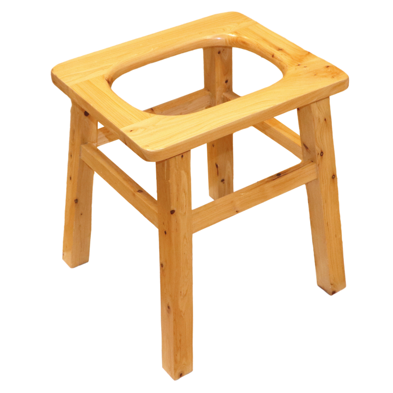 Cedar Wood Solid Wood Pregnant Women's Toilet Chair Installation-Free Stool Mobile Toilet Stool Toilet Portable Toilet for the Elderly