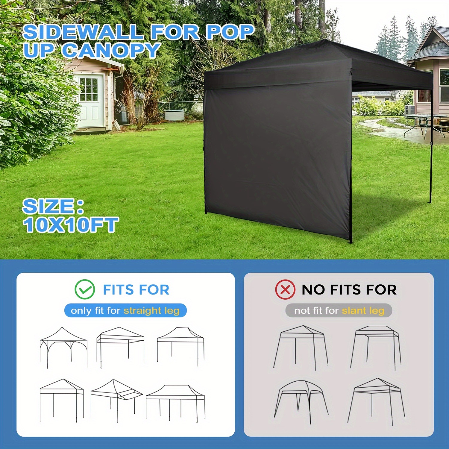 Temm Side Wall Outdoor Tent Four Leg Telescopic Rainproof Canopy Four Corners Special Awning Large Umbrella Cloth Swing