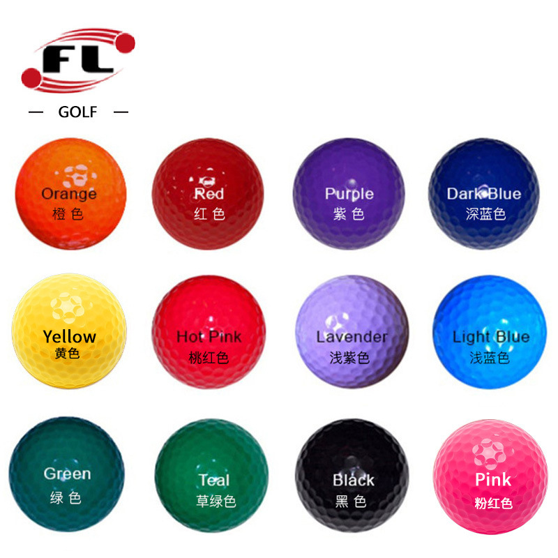 Bolixi Sports Manufacturer Direct Sale Colorful Golf Balls Colorful Double-Layer Golf Practice Balls Available in Twelve Colors