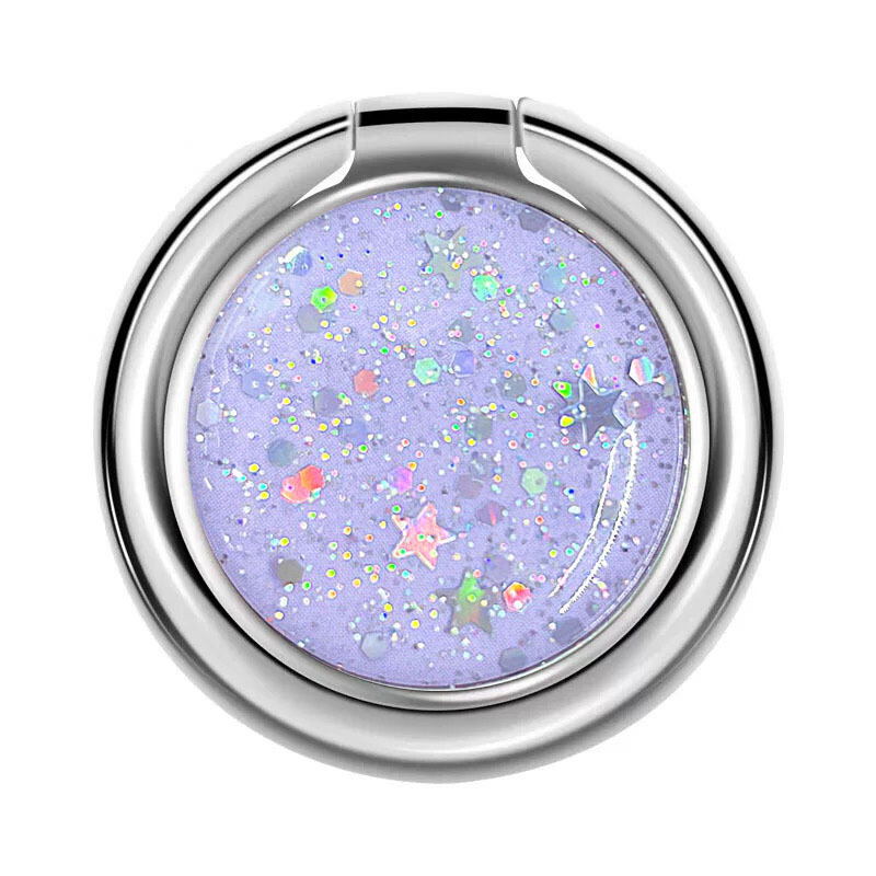 Cross-border High Quality Starry Flash Star Zinc Alloy Rotating Ring Buckle for Apple Samsung Huawei Mobile Phone Anti-drop Buckle