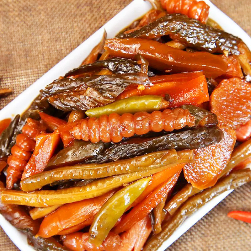 Assorted Pickled Vegetables with Sauce 500g Crispy Pickled Vegetables Cucumber Dried Radish Pickled Side Dish Eight Treasures Dish
