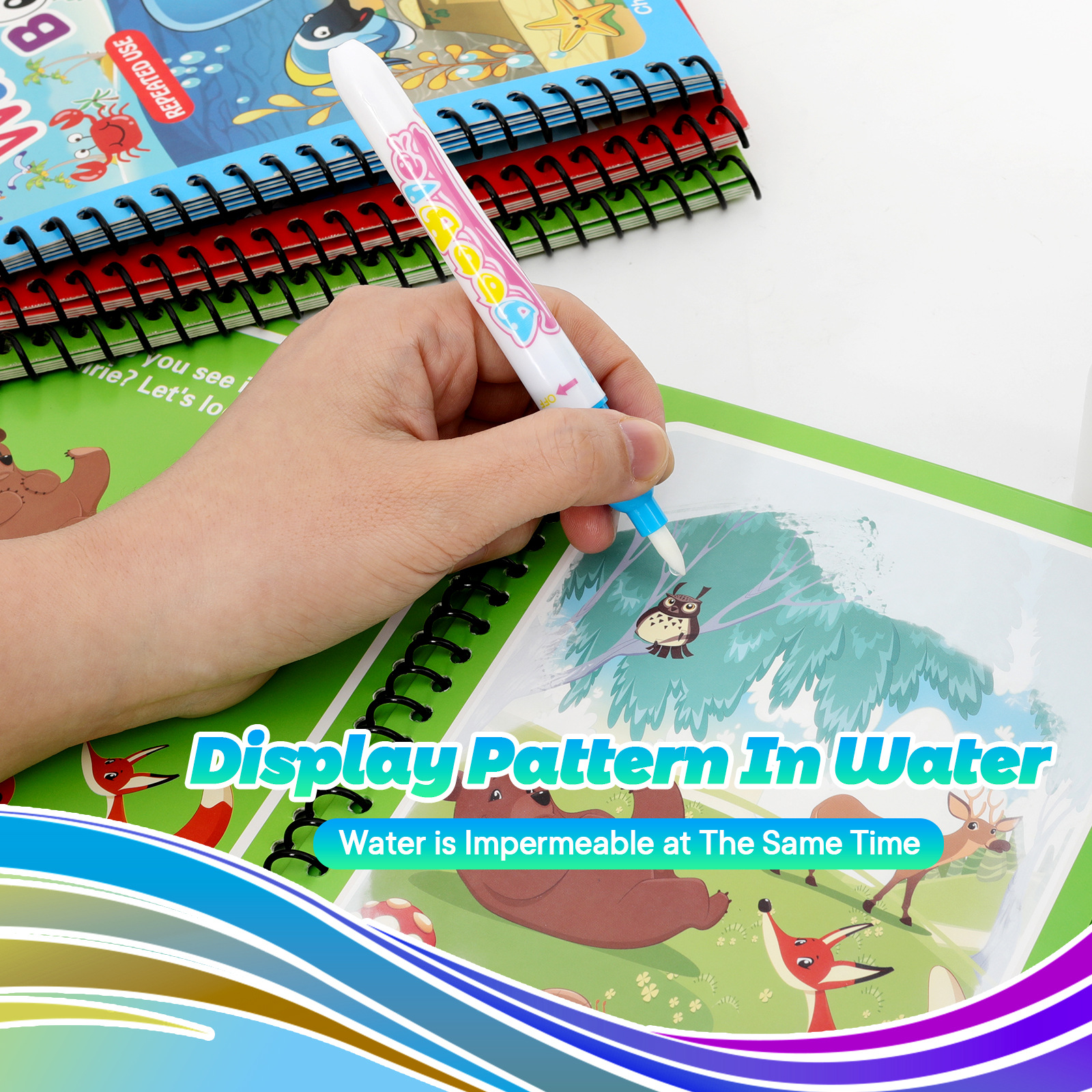 Children's magic puzzle water Painting Book repeated graffiti water hand painting book kindergarten coloring can be reused