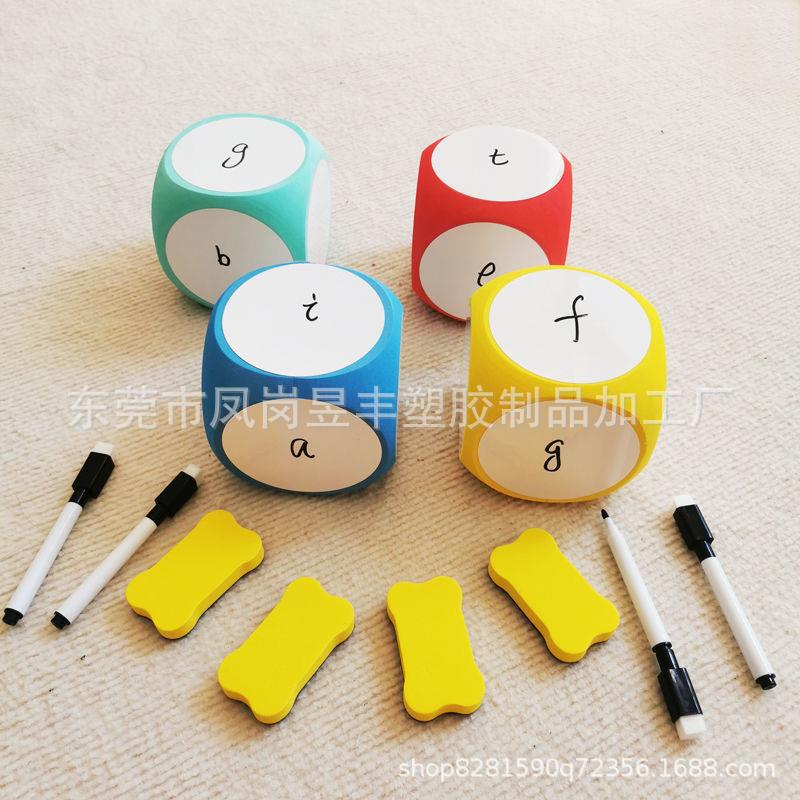 Eva Rounded Corner Dice Six-Sided Fun 38-100mm Sticker Printing Colorful Cross-Border Labeling Children's Early Education