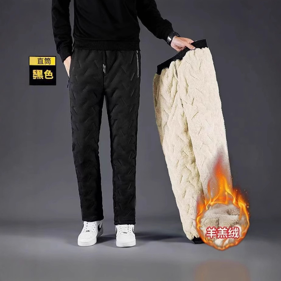Осенне-зимние брюки из овечьей шерсти с флисом, утепленные, большие размеры, для активного отдыха, ветронепроницаемые, прямые, модные