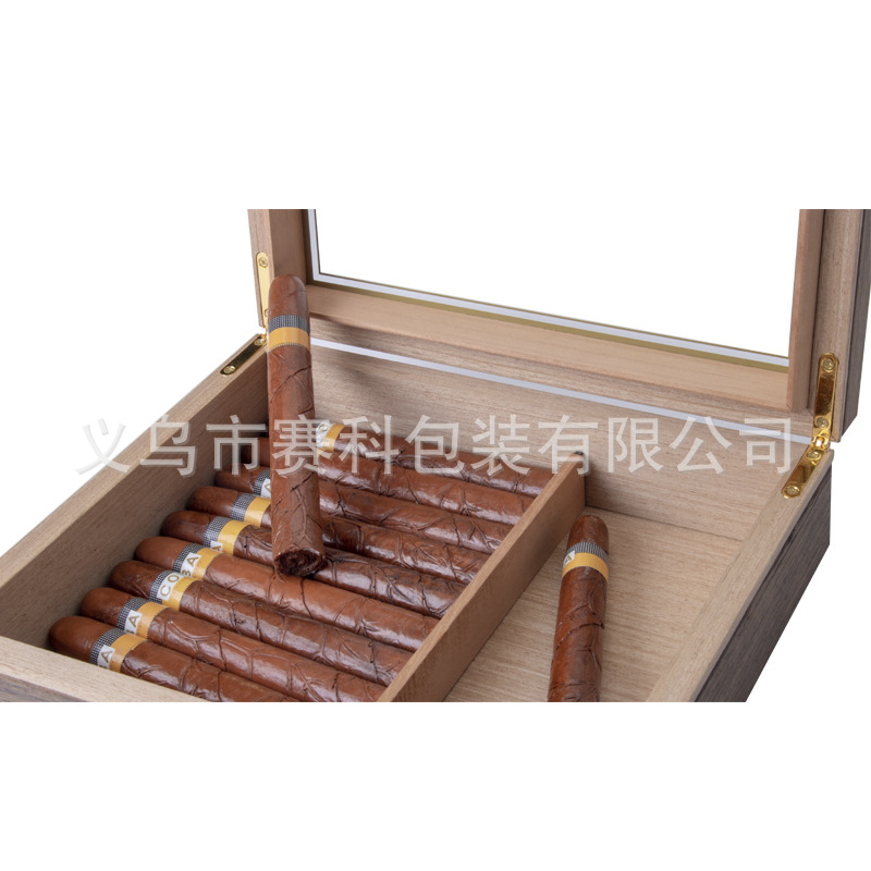Spot wholesale standard black walnut wooden cigar collection storage moisturizing box cedar wooden cigar box