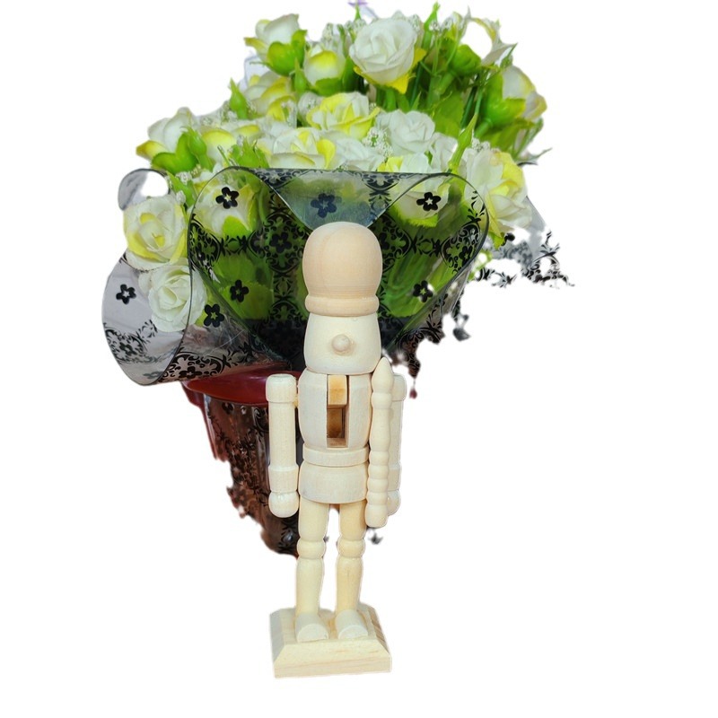 Factory direct supply spot 12cm Nutcracker puppet White embryo walnut soldier ornaments walnut Nutcracker